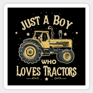 Just A Boy Who Loves Tractors. Kids Farm Lifestyle Sticker